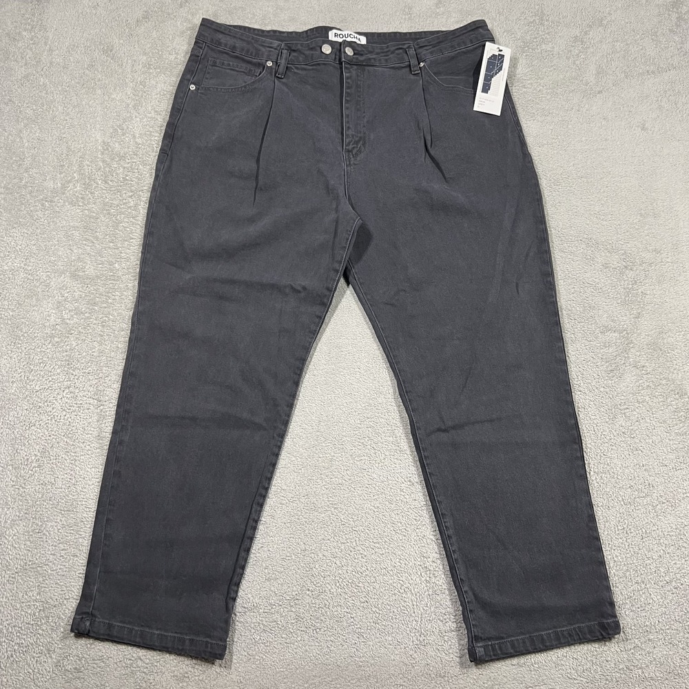 Roucha Jeans Womens Size D 16-18 Over 5'4 Dada Gray Pleated Ankle New